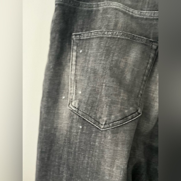 The Kooples Jean Short Drop Acid Wash Splattered Skull Embellishment Mens Jeans - Picture 11 of 16